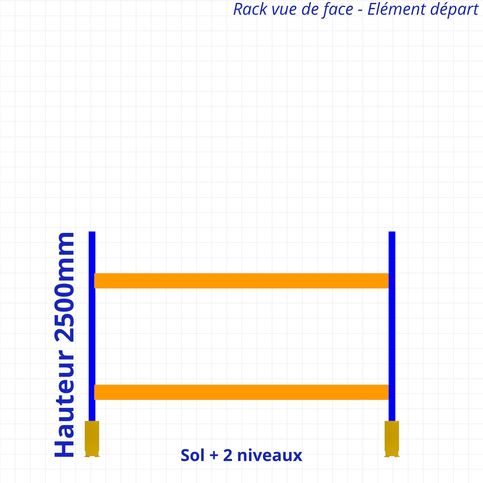 Rack à palettes d’occasion – Hauteur 2500mm