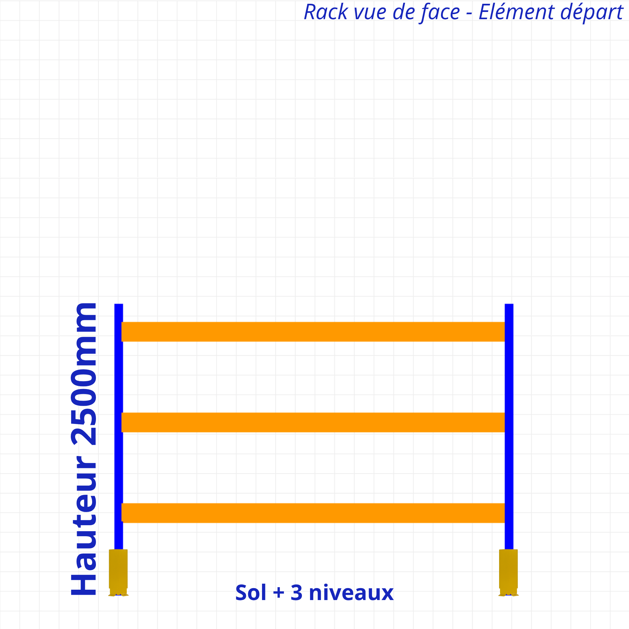 Rack à palettes d’occasion – Hauteur 2500mm