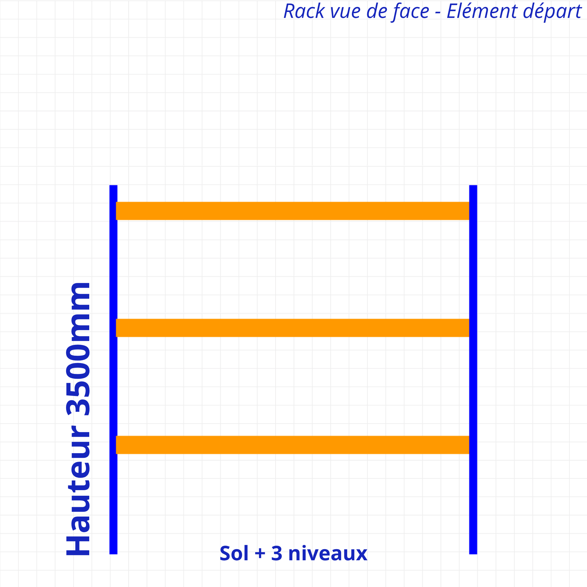 Rack à palettes d’occasion – Hauteur 3500mm