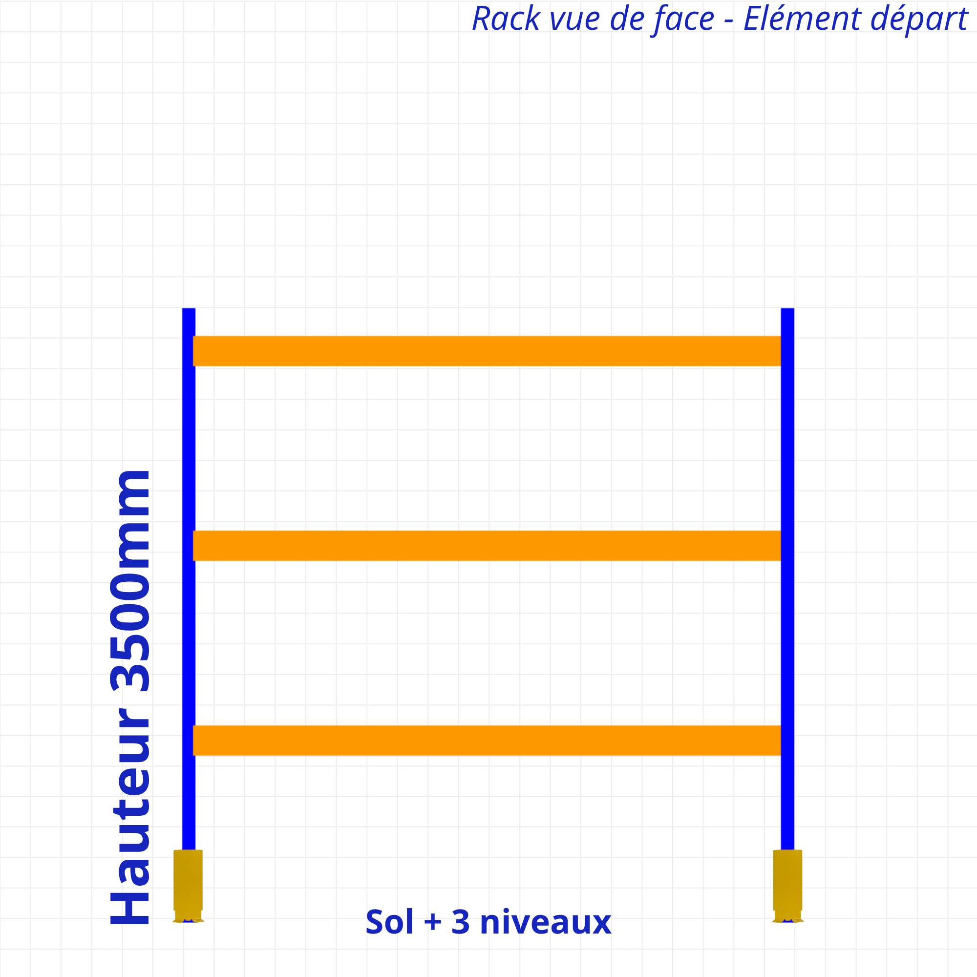 Rack à palettes d’occasion – Hauteur 3500mm