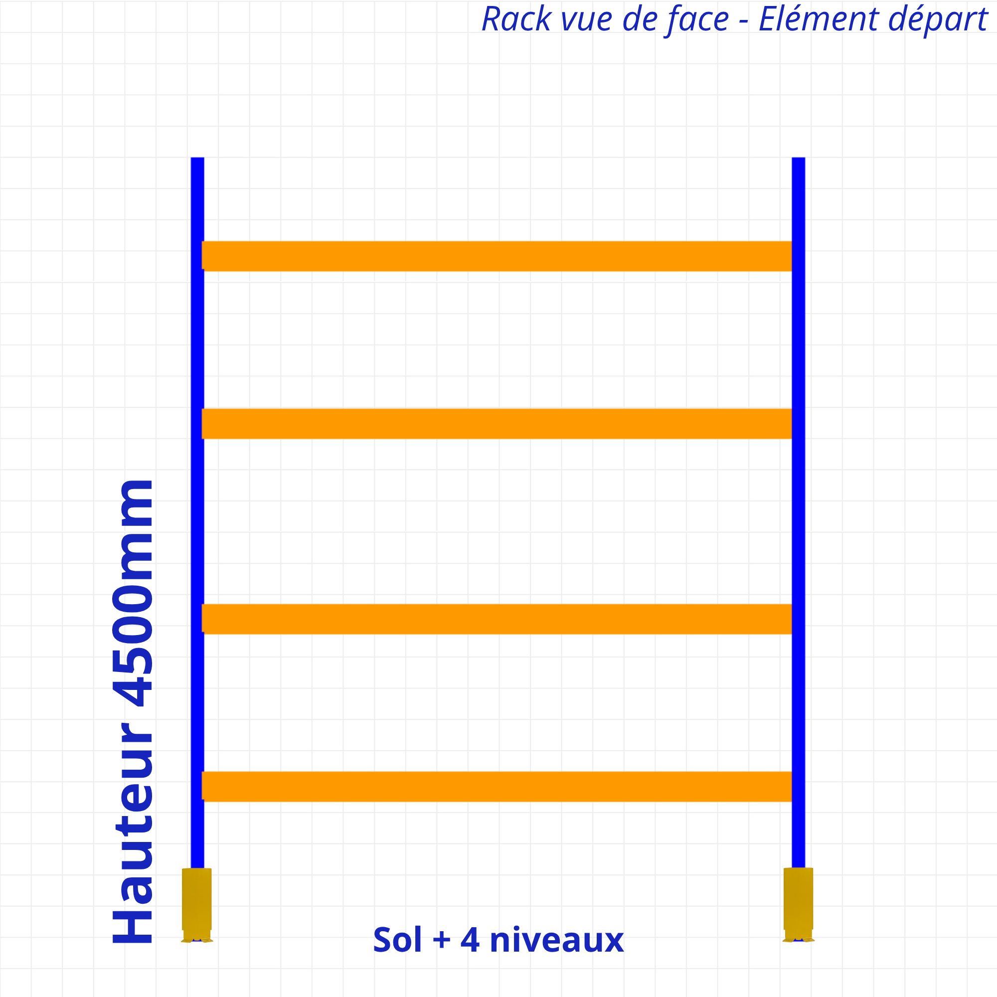 Rack à palettes d’occasion – Hauteur 4500mm
