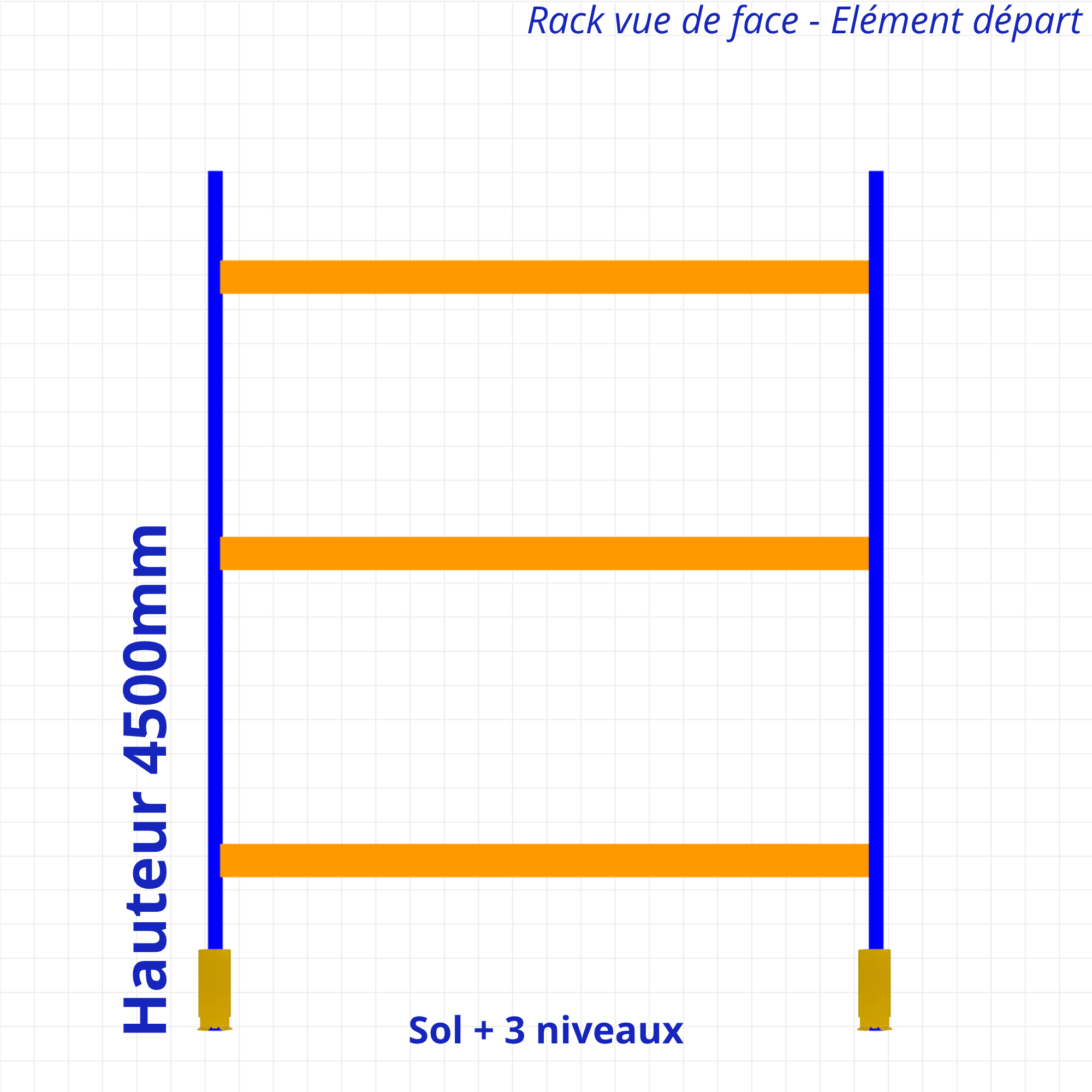 Rack à palettes d’occasion – Hauteur 4500mm