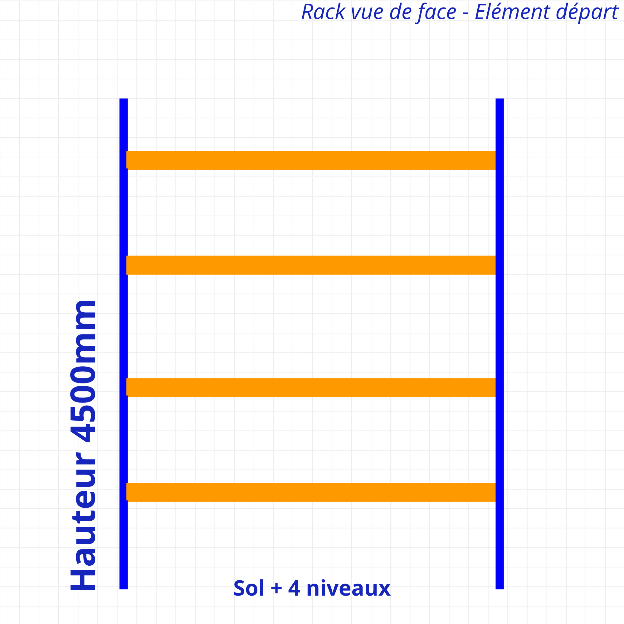 Rack à palettes d’occasion – Hauteur 4500mm