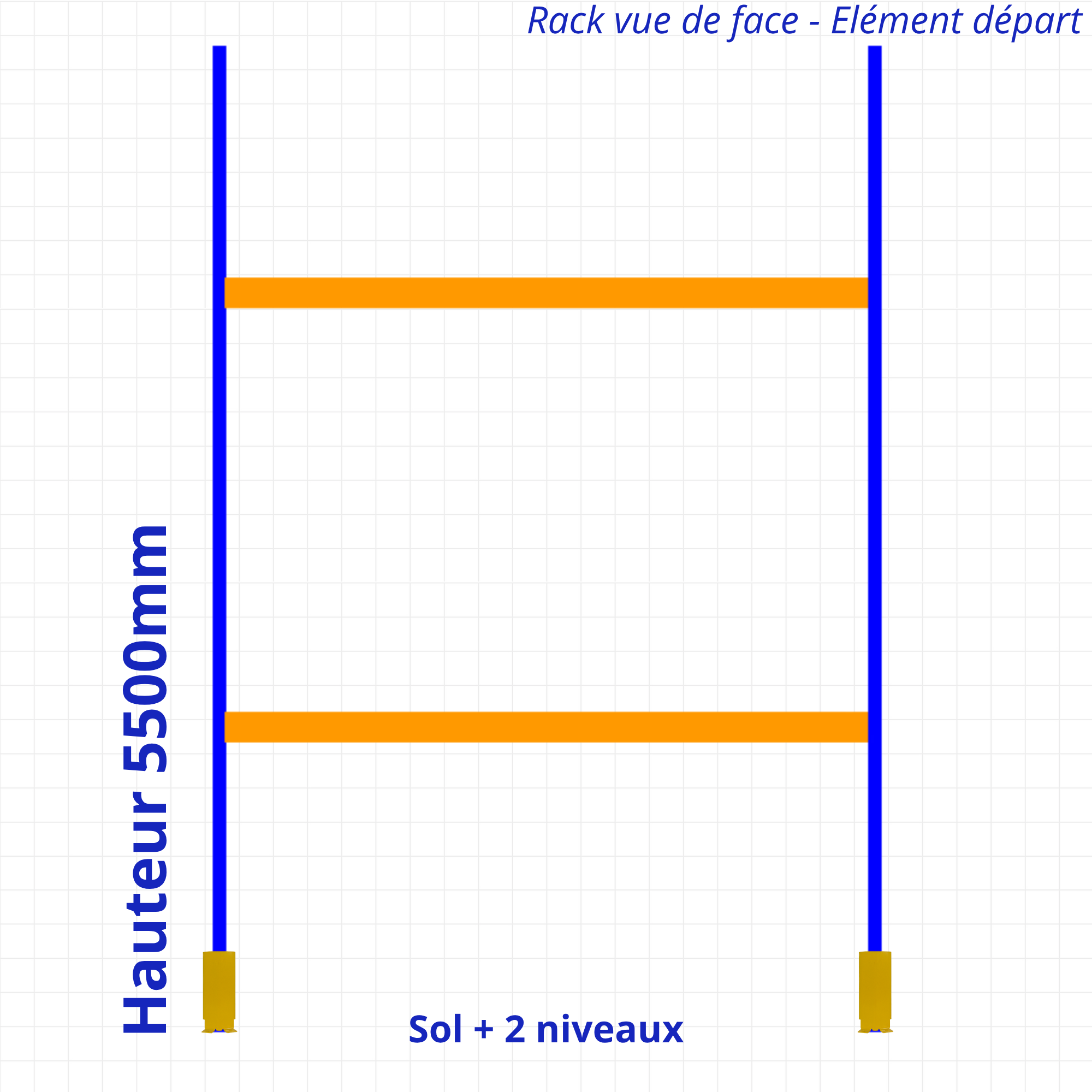 Rack à palettes d’occasion – Hauteur 5500mm