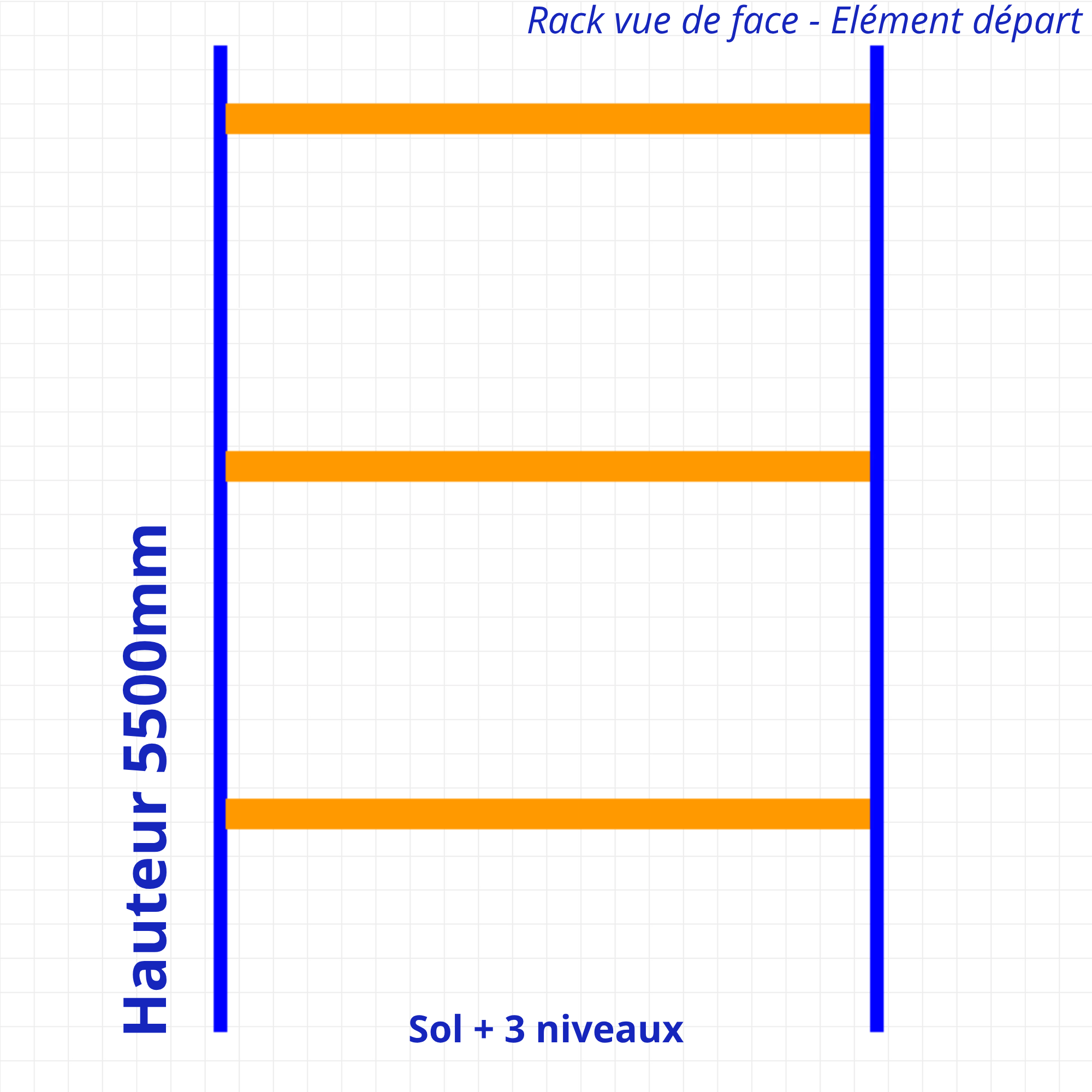 Rack à palettes d’occasion – Hauteur 5500mm