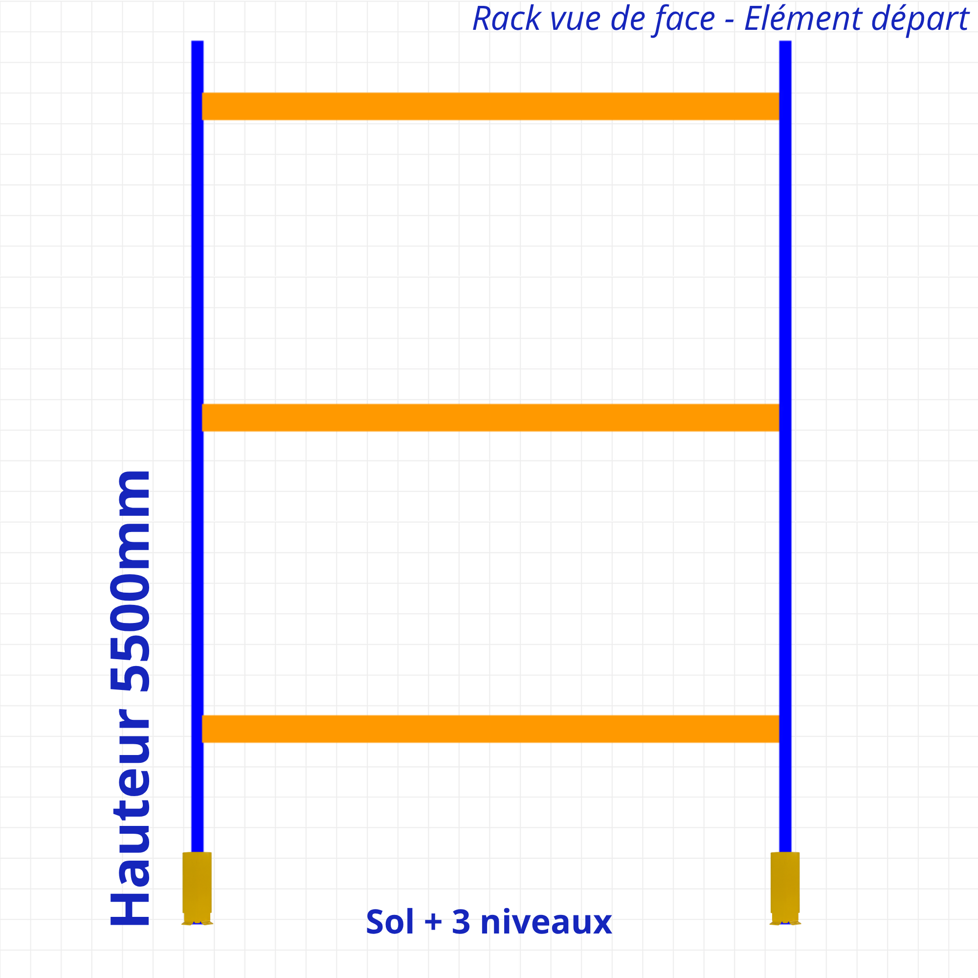 Rack à palettes d’occasion – Hauteur 5500mm