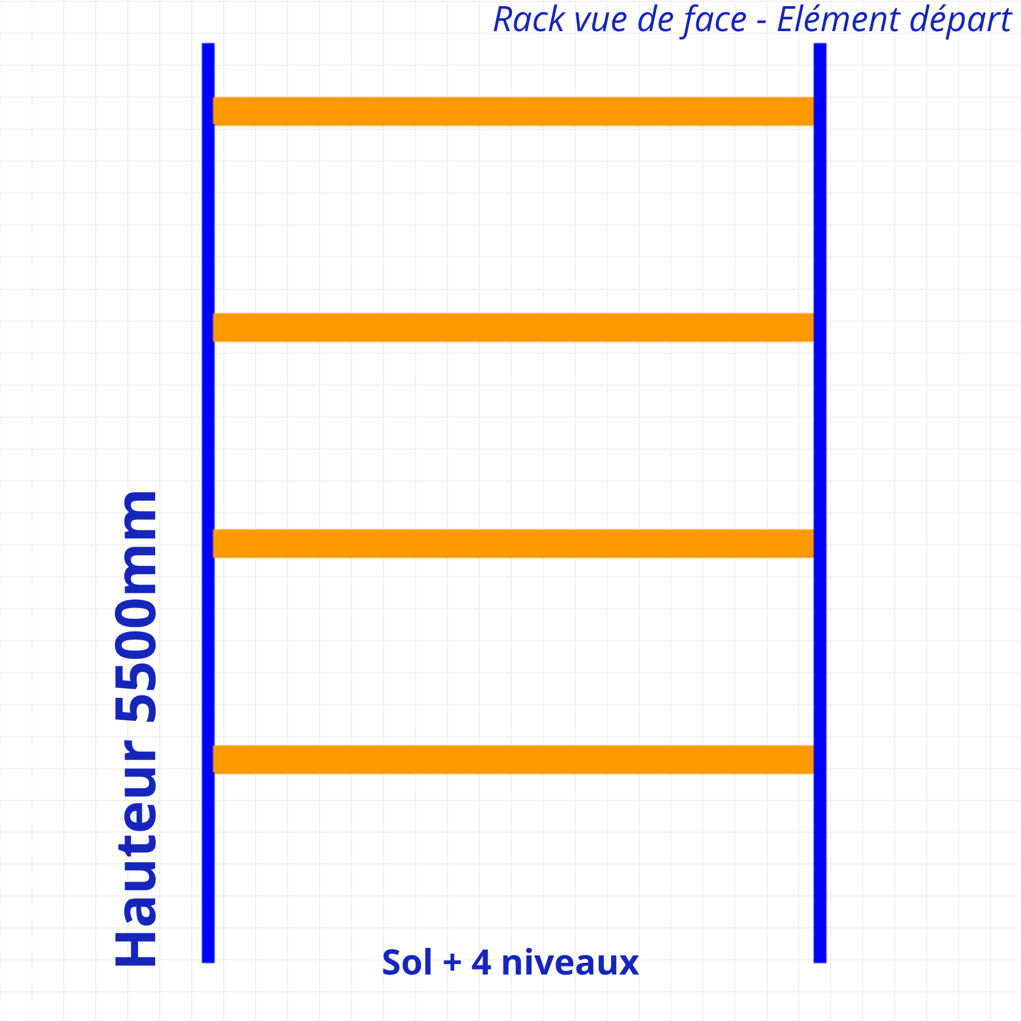 Rack à palettes d’occasion – Hauteur 5500mm