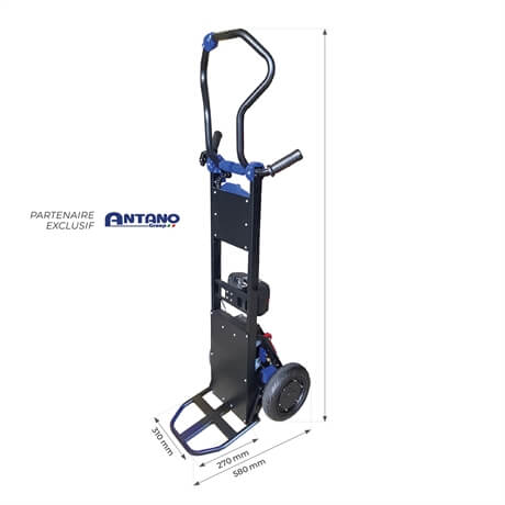 Diable électrique monte-escaliers acier à bras rotatif et déplacement motorisé 130 kg | SRDONKEYLIGHTXX