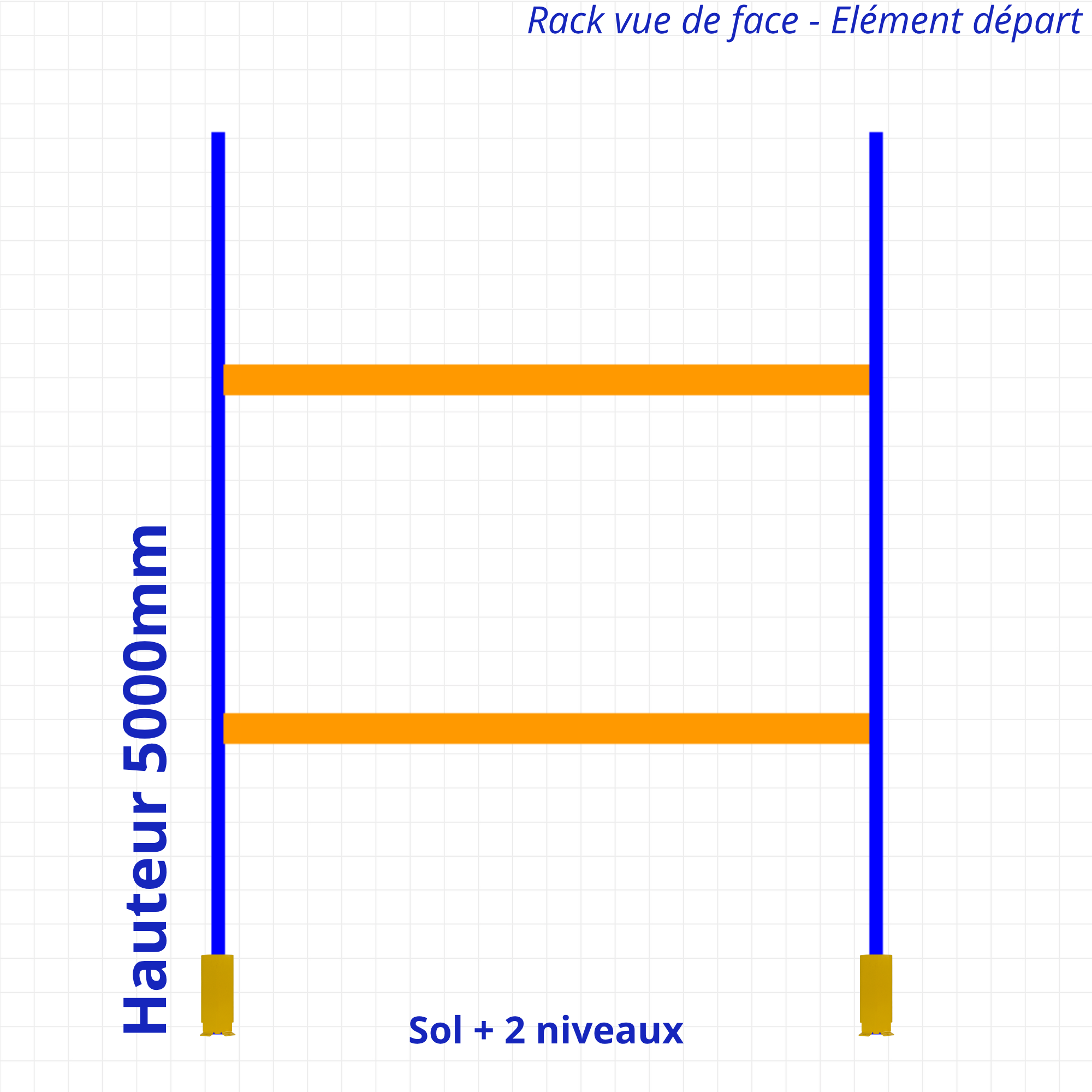 Rack à palettes d’occasion – H 5000mm + Lisse 3600mm