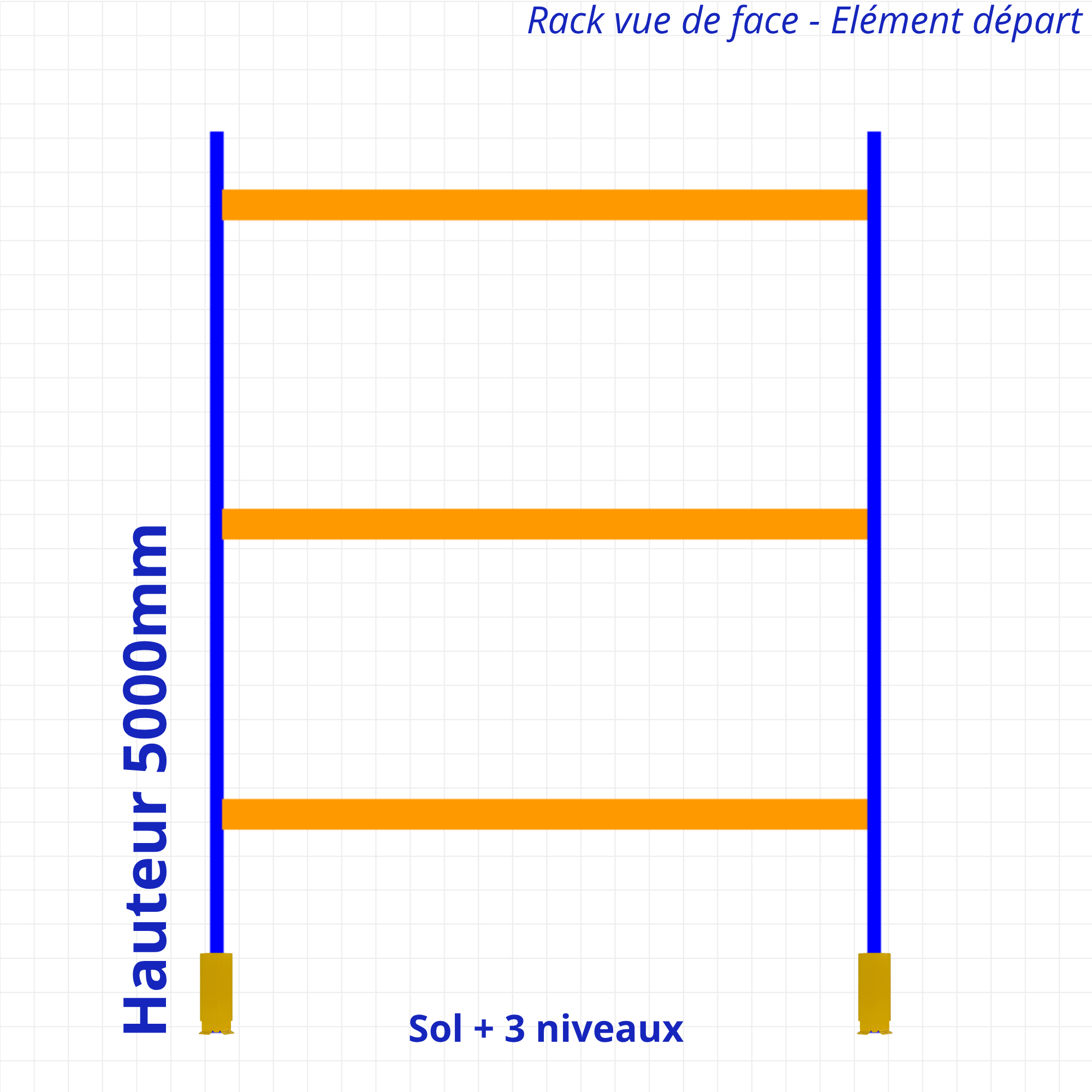 Rack à palettes d’occasion – H 5000mm + Lisse 3600mm