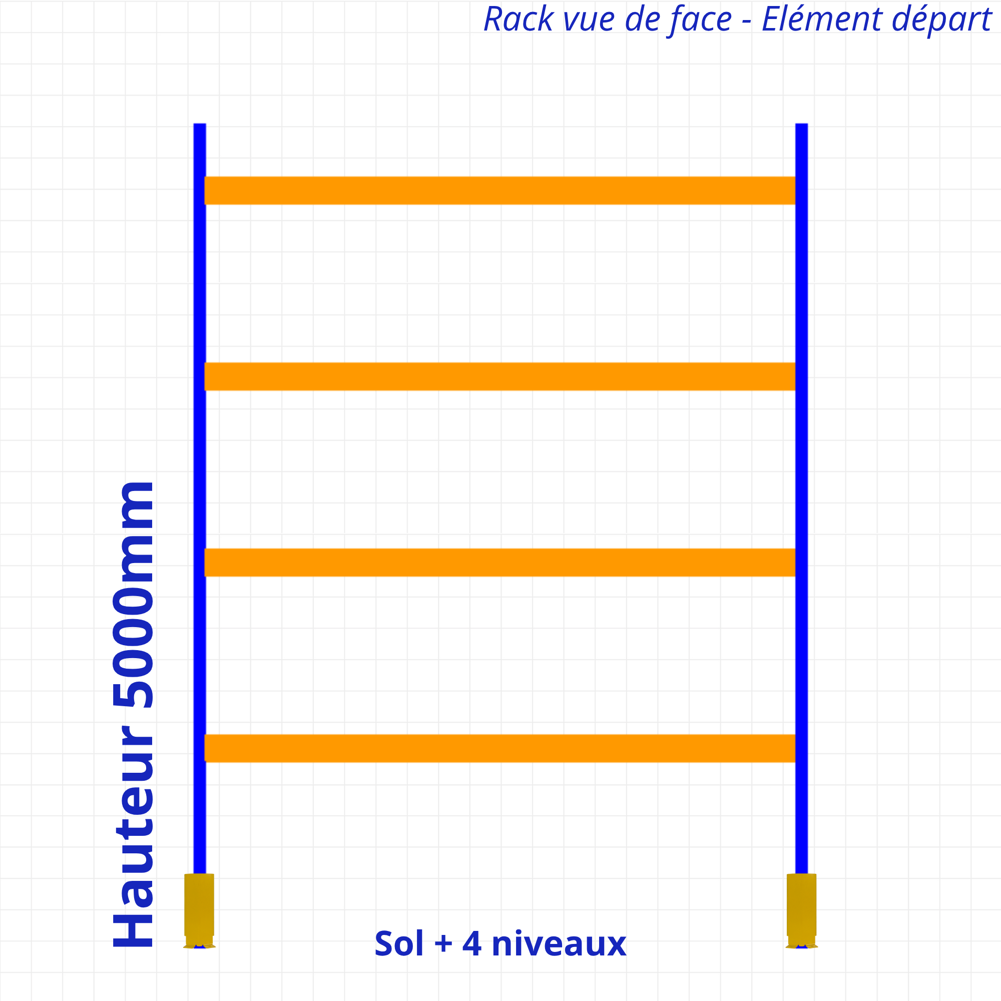 Rack à palettes d’occasion – H 5000mm + Lisse 3600mm