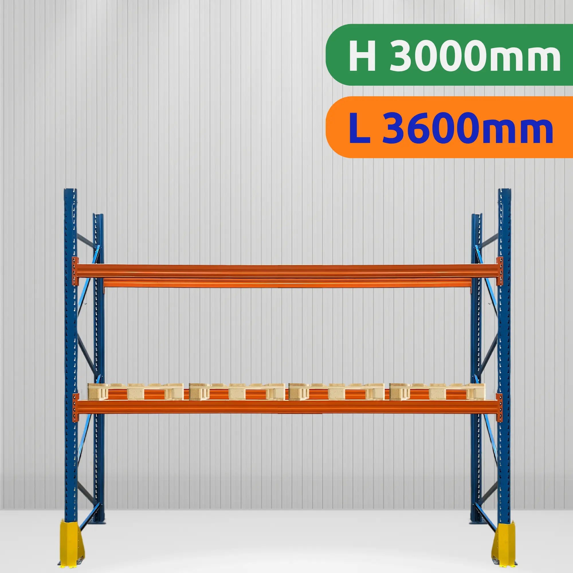 Lisse Rack Rack à palettes d’occasion H3000mm + Lisse 3600mm - SOS Rayonnages