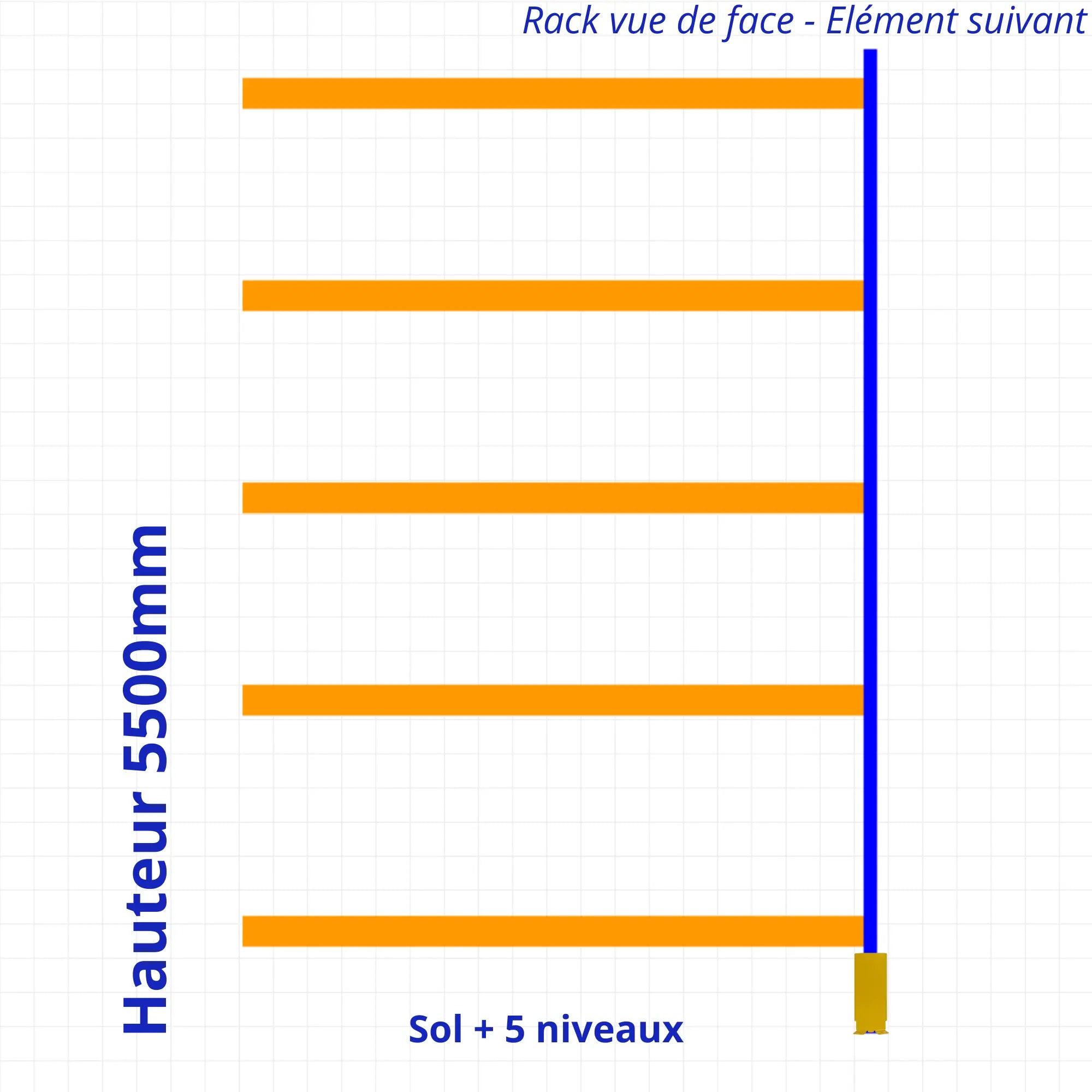 Rack à palettes d’occasion H5500mm + Lisse 2700mm sosrayonnages