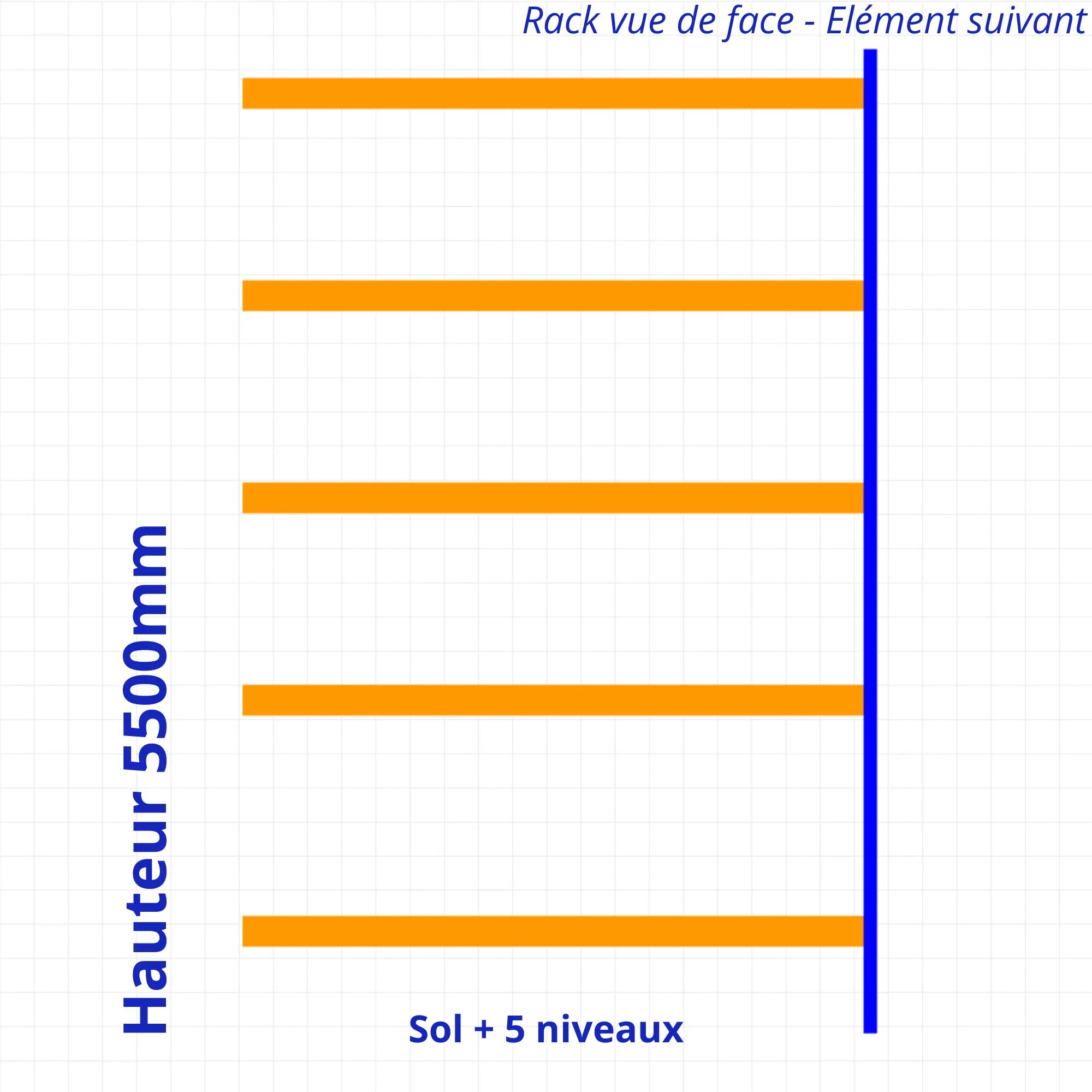 Rack à palettes d’occasion H5500mm + Lisse 2700mm sosrayonnages