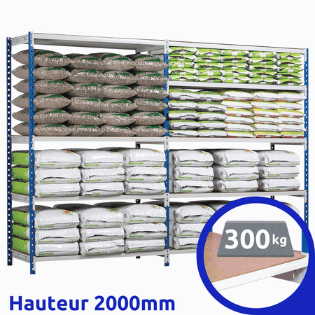 Rayonnage tubulaire Isorel bois ERIUS PLUS | H2000mm - 300Kg/niveau