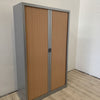 Armoire haute en métal avec portes coulissantes | Bureau, atelier, garage | Occasion | 100cm