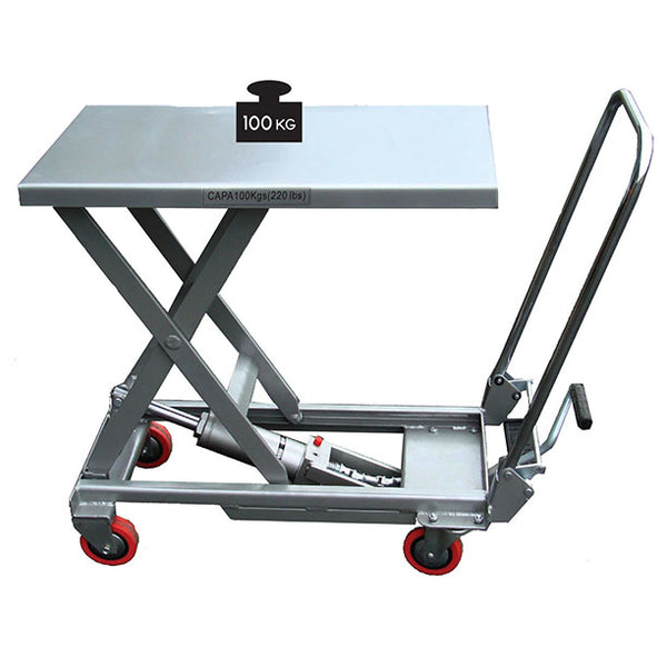 Table élévatrice manuelle aluminium 100 kg | SRBAL100