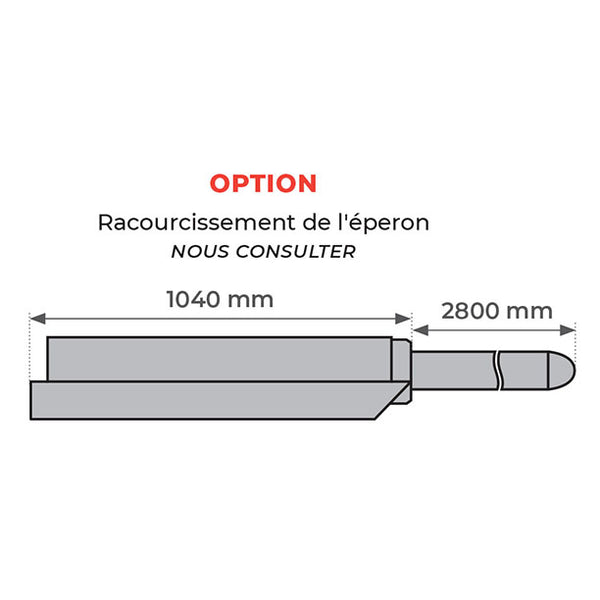 Eperon charge cylindrique enfourchable 510 kg | SREPG500F