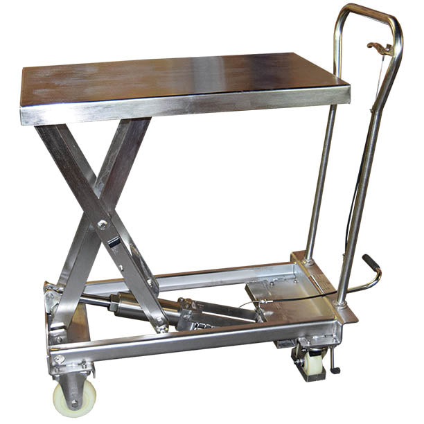 Table élévatrice manuelle inox 304 100 et 200 kg | SRMH-V