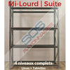 Rayonnage Mi-lourd | Suite | Profondeur 800mm | Hauteur 2200mm | 4 niveaux