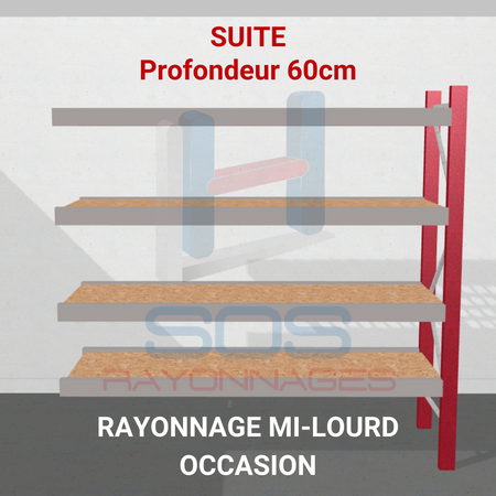 Rayonnage Mi Lourd occasion | PROVOST | Profondeur 50 cm | Suite