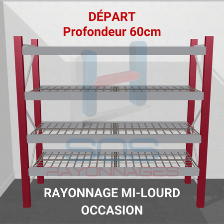 Rayonnage Mi Lourd occasion | PROVOST | Profondeur 50 cm | Départ